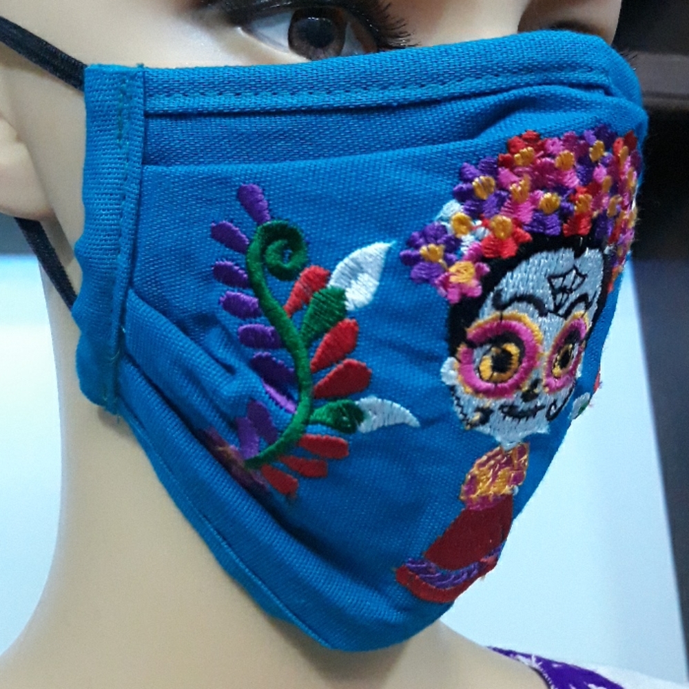 Mexican Embroidered Face Mask - Picture 3 of 4